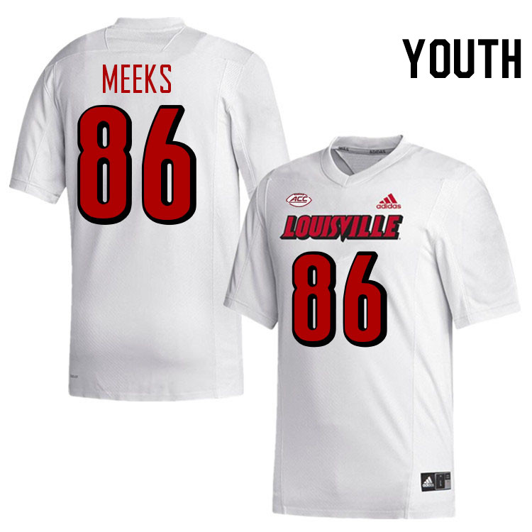 Youth #86 Antonio Meeks Louisville Cardinals College Football Jerseys Stitched-White